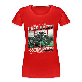 Cafe Racer construit en 2008 - T-shirt bio Premium Femme - rouge - Devant - Mia (176cm)