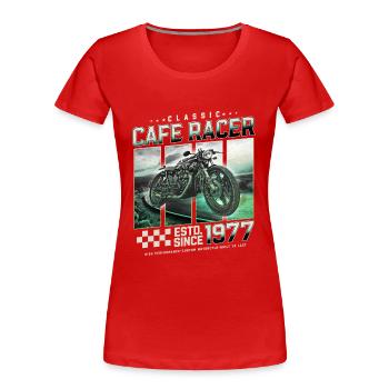 Cafe Racer construit en 1977 - T-shirt bio Premium Femme - rouge - Devant - Mia (176cm)