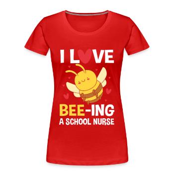 School Nurse Hospital Medicine - Women's Premium Organic T-Shirt - red - Front - Mia (176cm)