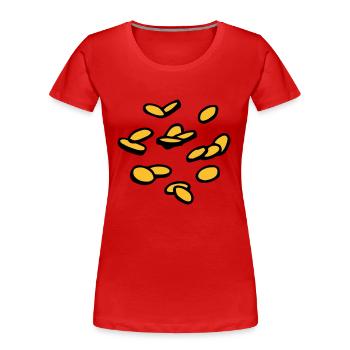 Coins Gold Gold Rain Taler - Women's Premium Organic T-Shirt - red - Front - Mia (176cm)