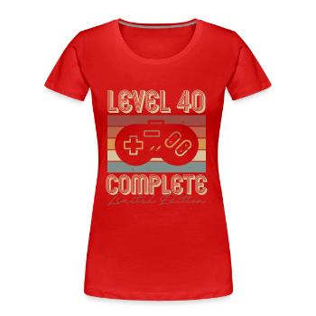 40e anniversaire 40e anniversaire Cadeau rétro - T-shirt bio Premium Femme - rouge - Devant - Mia (176cm)