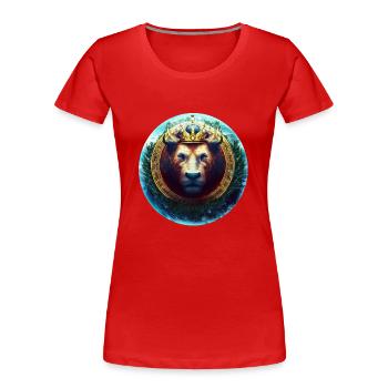 Cryptocurrency Bull - Women's Premium Organic T-Shirt - red - Front - Mia (176cm)