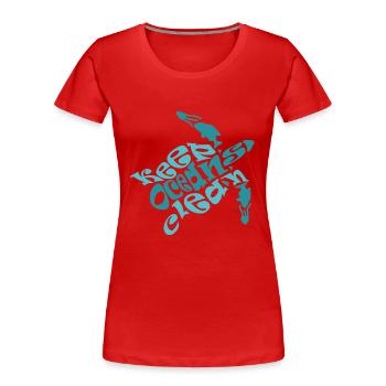 plongée sous marine Gardez les océans propres - T-shirt bio Premium Femme - rouge - Devant - Mia (176cm)