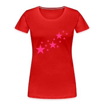 Star, stars - Women's Premium Organic T-Shirt - red - Front - Mia (176cm)