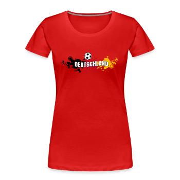 Fußball Deutschland (Splash) - Frauen Premium Bio T-Shirt - Rot - Vorne - Mia (176cm)