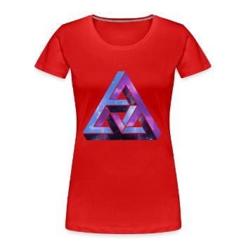 Illusion d’optique - illusion d’optique - T-shirt bio Premium Femme - rouge - Devant - Mia (176cm)