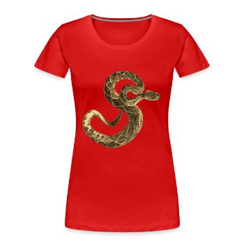 Crotale Crotalus adamanteus Reptiles - T-shirt bio Premium Femme - rouge - Devant - Mia (176cm)