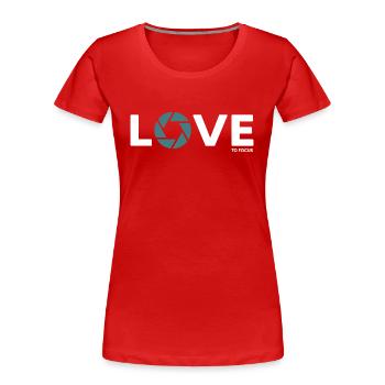 fotograf fotografieren focus objektiv - Frauen Premium Bio T-Shirt - Rot - Vorne - Mia (176cm)