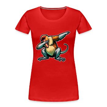 Trompe Singe Dabbing Singe Cadeau Singes - T-shirt bio Premium Femme - rouge - Devant - Mia (176cm)