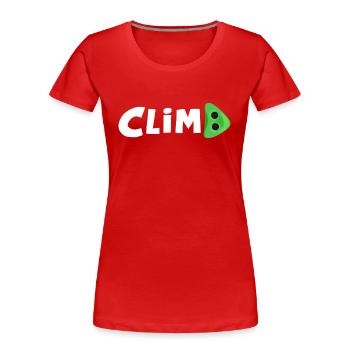 Klettern Kletterhalle Bouldern Vorstieg - Frauen Premium Bio T-Shirt - Rot - Vorne - Mia (176cm)