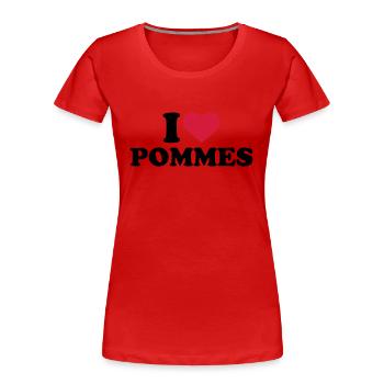 Pommes - Frauen Premium Bio T-Shirt - Rot - Vorne - Mia (176cm)