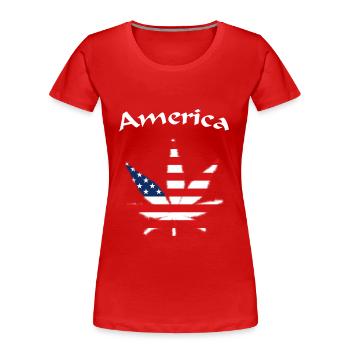 America Weed USA - Frauen Premium Bio T-Shirt - Rot - Vorne - Mia (176cm)