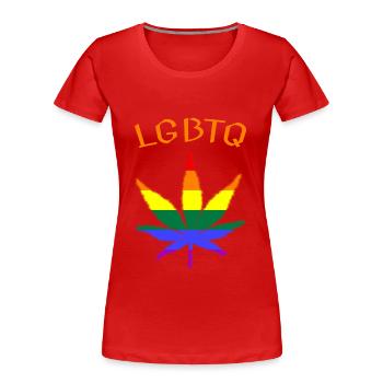 lgbtq ganja pride love - Frauen Premium Bio T-Shirt - Rot - Vorne - Mia (176cm)