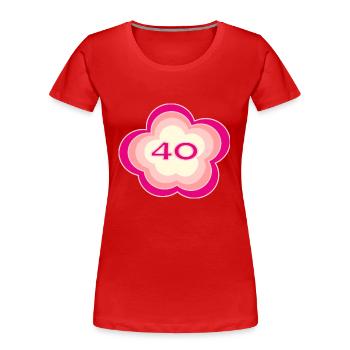 40 JAHRE. 40-JÄHRIGES JUBILÄUM. GEBURTSTAG 40 JAHRE. 40 - Frauen Premium Bio T-Shirt - Rot - Vorne - Mia (176cm)