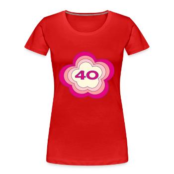 40. 40 JAHRE. 40-JÄHRIGES JUBILÄUM. GEBURTSTAG 40 JAHRE. - Frauen Premium Bio T-Shirt - Rot - Vorne - Mia (176cm)