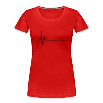 flatline profession - Frauen Premium Bio T-Shirt - Rot - Vorne - Mia (176cm)