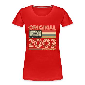 Original 2003 vintage retro vintage birthday - Women's Premium Organic T-Shirt - red - Front - Mia (176cm)