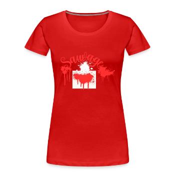 WILD - Frauen Premium Bio T-Shirt - Rot - Vorne - Mia (176cm)