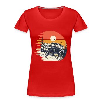 4x4 Offroad 4X4 Humor Offroad - Frauen Premium Bio T-Shirt - Rot - Vorne - Mia (176cm)
