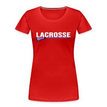 crosse crosse bâtons joueurs de crosse - T-shirt bio Premium Femme - rouge - Devant - Mia (176cm)
