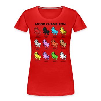 Stimmung Moody Chamäleon Charaktere Lustige Tiere - Frauen Premium Bio T-Shirt - Rot - Vorne - Mia (176cm)