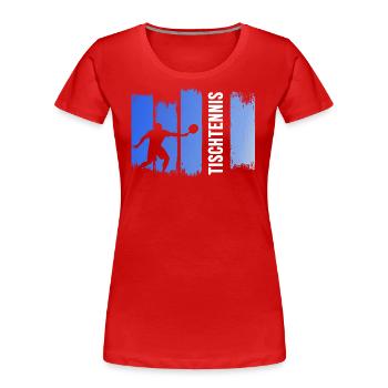 tischtennis tischtennisverein ping-pong - Frauen Premium Bio T-Shirt - Rot - Vorne - Mia (176cm)