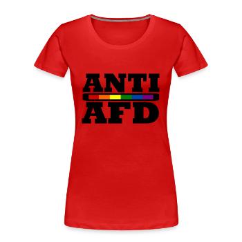 Anti Afd - Frauen Premium Bio T-Shirt - Rot - Vorne - Mia (176cm)
