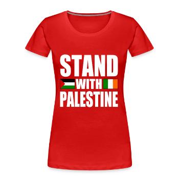 Stand with palestine - T-shirt bio Premium Femme - rouge - Devant - Mia (176cm)