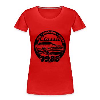 40. Geburtstag - Klassiker Musclecar 06/1985 - Frauen Premium Bio T-Shirt - Rot - Vorne - Mia (176cm)