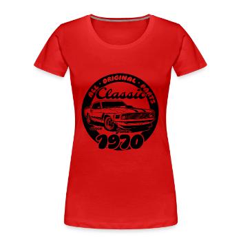 55. Geburtstag - Klassiker Musclecar 06/1970 - Frauen Premium Bio T-Shirt - Rot - Vorne - Mia (176cm)