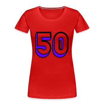 50. HERZLICHEN GLÜCKWUNSCH ZUM GEBURTSTAG. ALLES GUTE ZUM GEBURTSTAG! - Frauen Premium Bio T-Shirt - Rot - Vorne - Mia (176cm)