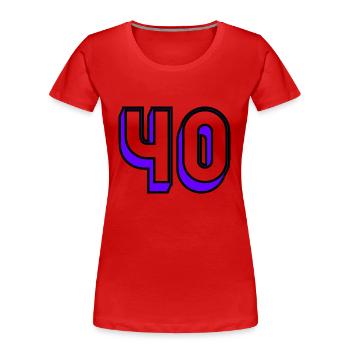 40. 40 JAHRE. 40-jähriges Jubiläum. GEBURTSTAG 40 JAHRE. - Frauen Premium Bio T-Shirt - Rot - Vorne - Mia (176cm)