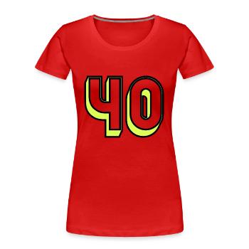 40. BIRTHDAY. HAPPY BIRTHDAY. - Women's Premium Organic T-Shirt - red - Front - Mia (176cm)