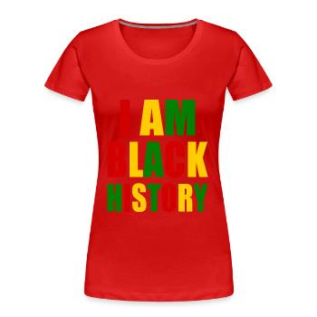 I am black history - Frauen Premium Bio T-Shirt - Rot - Vorne - Mia (176cm)