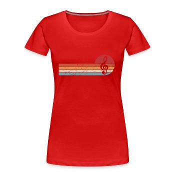 Music Key Retro Treble Clef Musician - Women's Premium Organic T-Shirt - red - Front - Mia (176cm)