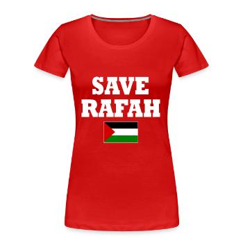 Save rafah - Frauen Premium Bio T-Shirt - Rot - Vorne - Mia (176cm)