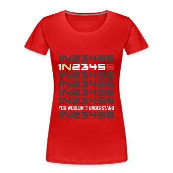 Motorrad Gangschaltung - Frauen Premium Bio T-Shirt - Rot - Vorne - Mia (176cm)
