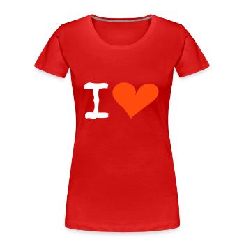 I Heart - Frauen Premium Bio T-Shirt - Rot - Vorne - Mia (176cm)