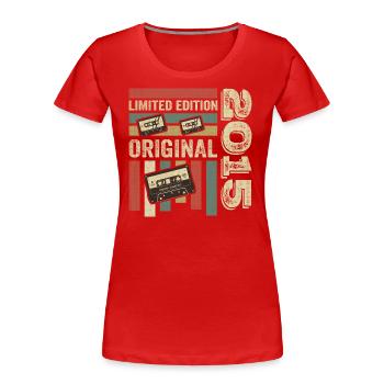 Vintage 2015 - Retro Geburtstagsspruch 2015 - Frauen Premium Bio T-Shirt - Rot - Vorne - Mia (176cm)