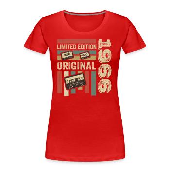 Vintage 1966 - Retro Birthday Saying 1966 - Women's Premium Organic T-Shirt - red - Front - Mia (176cm)