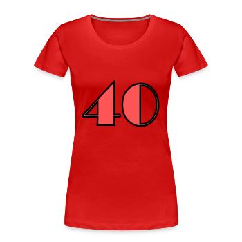 40 YEARS. 40th ANNIVERSARY. BIRTHDAY 40 YEARS. 40 - Women's Premium Organic T-Shirt - red - Front - Mia (176cm)
