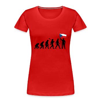 Tschechien - Evolution - Flagge - Nation - Frauen Premium Bio T-Shirt - Rot - Vorne - Mia (176cm)