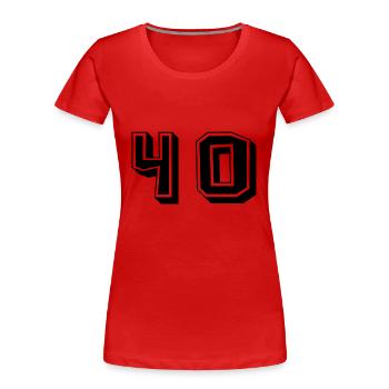 40. 40 JAHRE. 40-jähriges JUBILÄUM. GEBURTSTAG 40 JAHRE. - Frauen Premium Bio T-Shirt - Rot - Vorne - Mia (176cm)