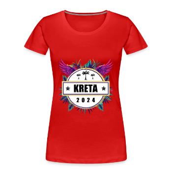 Kreta 2024 Team - Frauen Premium Bio T-Shirt - Rot - Vorne - Mia (176cm)