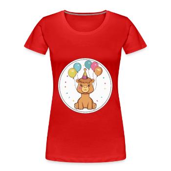 Bébé d’anniversaire de chameau - T-shirt bio Premium Femme - rouge - Devant - Mia (176cm)