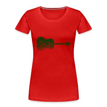 acoustic guitar - forest lake - nature - reflection - Women's Premium Organic T-Shirt - red - Front - Mia (176cm)