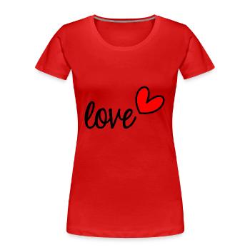 FATHER'S DAY. HAPPY FATHER'S DAY. DAD. FEAST. LOVE - Women's Premium Organic T-Shirt - red - Front - Mia (176cm)