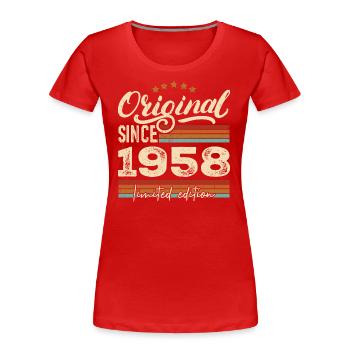 Original 1958 Vintage - 1958 Birthday Gift - Women's Premium Organic T-Shirt - red - Front - Mia (176cm)