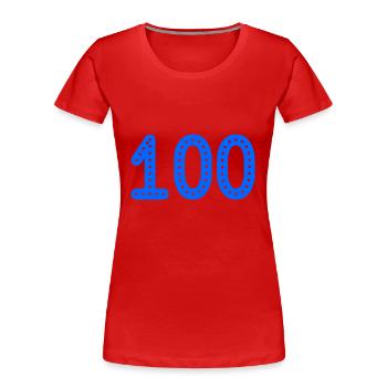 100. 100 JAHRE. 100-JÄHRIGES JUBILÄUM. 100. GEBURTSTAG - Frauen Premium Bio T-Shirt - Rot - Vorne - Mia (176cm)