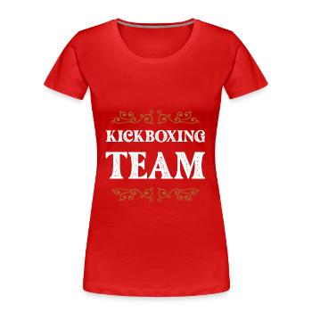 Kickboxing Crew - Frauen Premium Bio T-Shirt - Rot - Vorne - Mia (176cm)